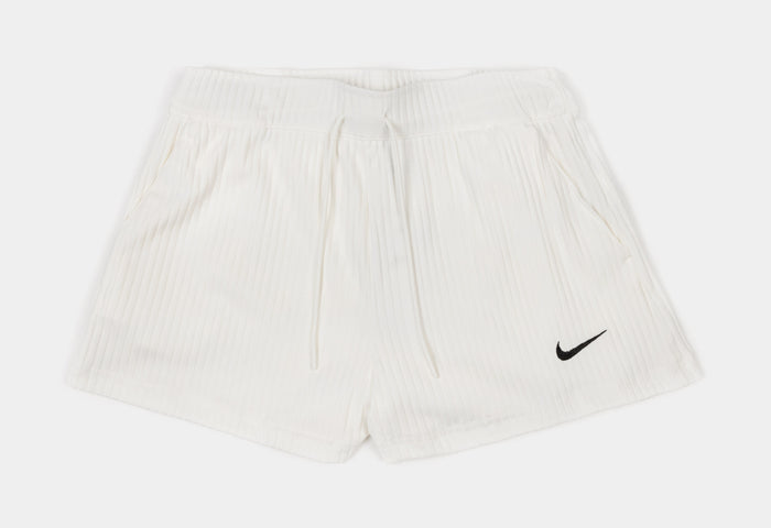 NSW High-Waisted Ribbed Jersey Womens Shorts (Beige)