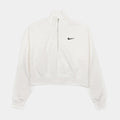 NSW Phoenix Fleece Oversized Half-Zip Crop Womens Hoodie (White)