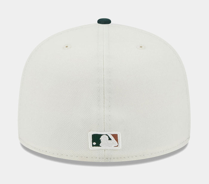 Oakland A's Outdoor 59FIFTY Mens Fitted Hat (White/Green)