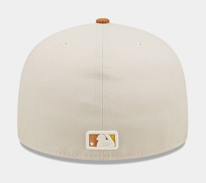 Oakland Athletics Corduroy Visor 59FIFTY Mens Fitted Hat (White/Brown)