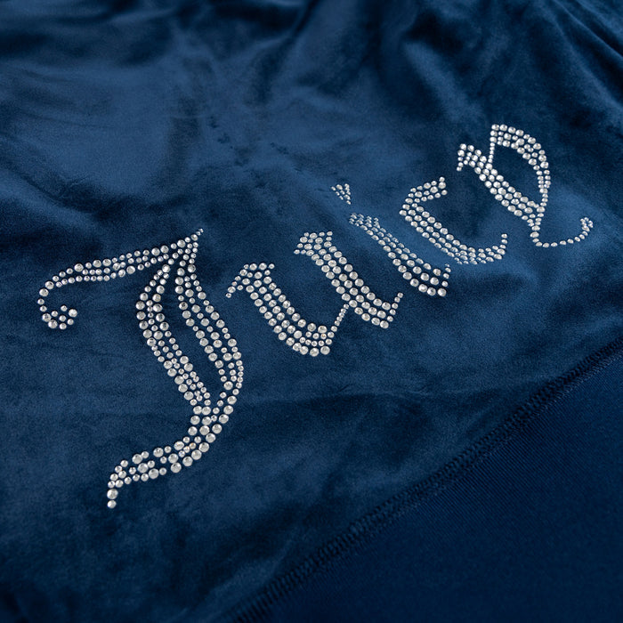 OG Big Bling Velour Full Zip Womens Hoodie (Regal Blue)