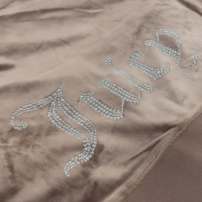 OG Bling Velour Full Zip Womens Hoodie (Brown)