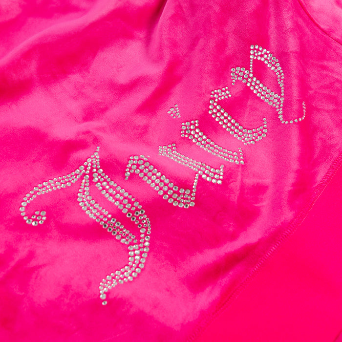 OG Bling Velour Full Zip Womens Hoodie (Hot Pink)
