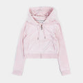 OG Bling Velour Full Zip Womens Hoodie (Light Pink)