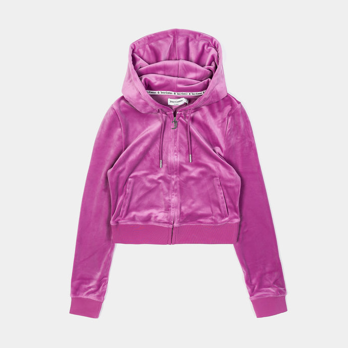 OG Bling Velour Full Zip Womens Hoodie (Purple)
