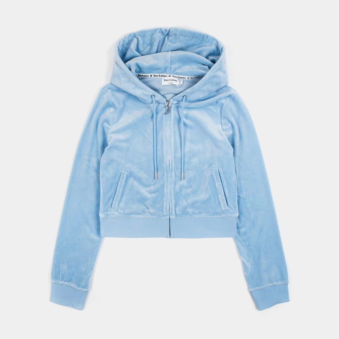 OG Bling Velour Womens Hoodie (Blue)