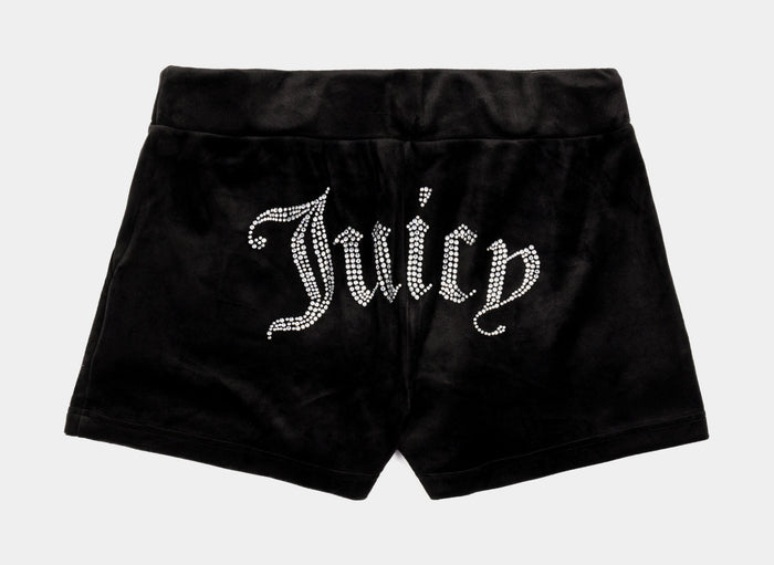 OG Bling Velour Womens Shorts (Black)