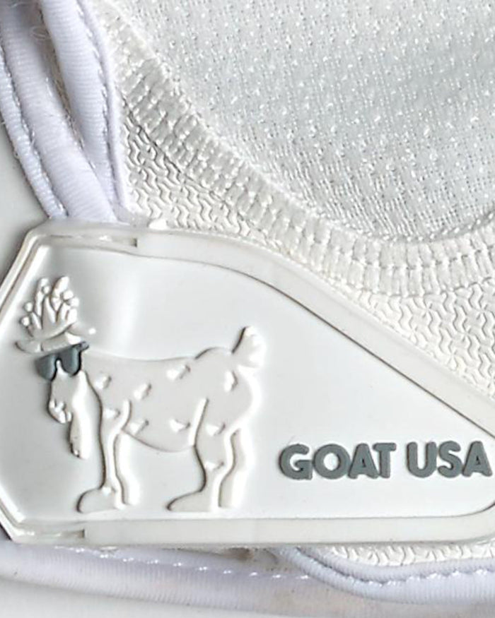 Close up of football glove strap#color_white