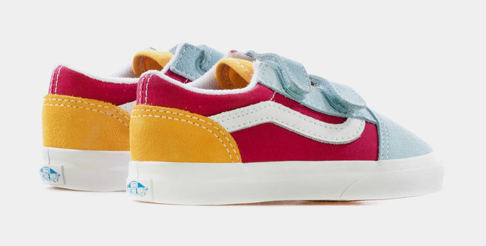 Old Skool Infant Toddler Skate Shoes (Pink/Blue/Yellow)