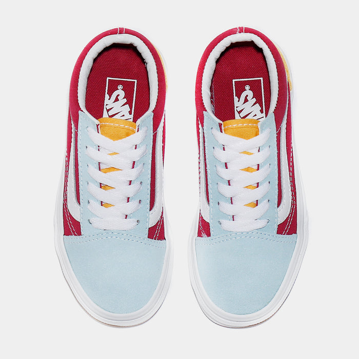 Old Skool Preschool Skate Shoes (Pink/Blue/Yellow)