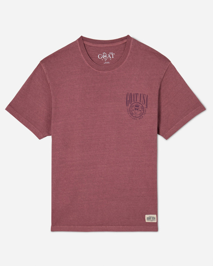 Crimson t-shirt with alternate GOAT USA logo on left chest#color_crimson