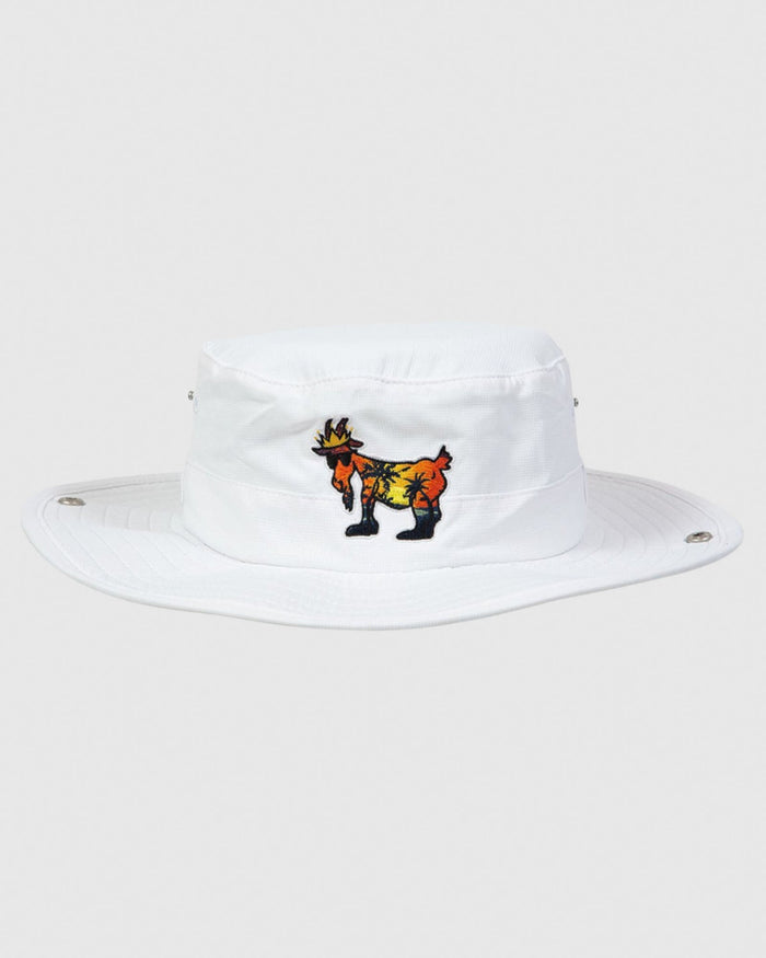 Front of white Palm Tree Bucket Hat