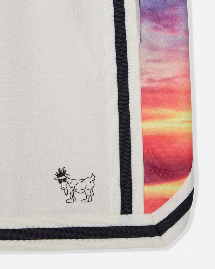 Product with a colorful border and a small logo on a white background