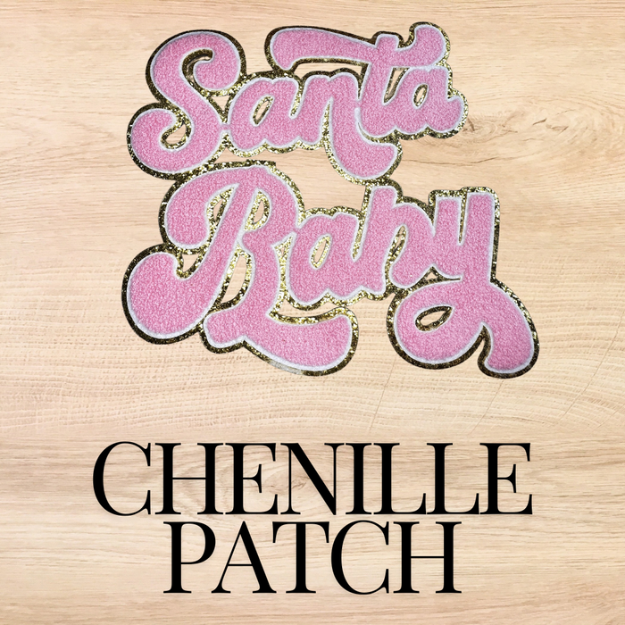 Pink Santa Baby Chenille Patch