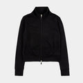 Ribbed Full Zip Womens Long Sleeve Shirt (Black)