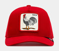 Rooster Truckin Trucker Mens Hat (Red)