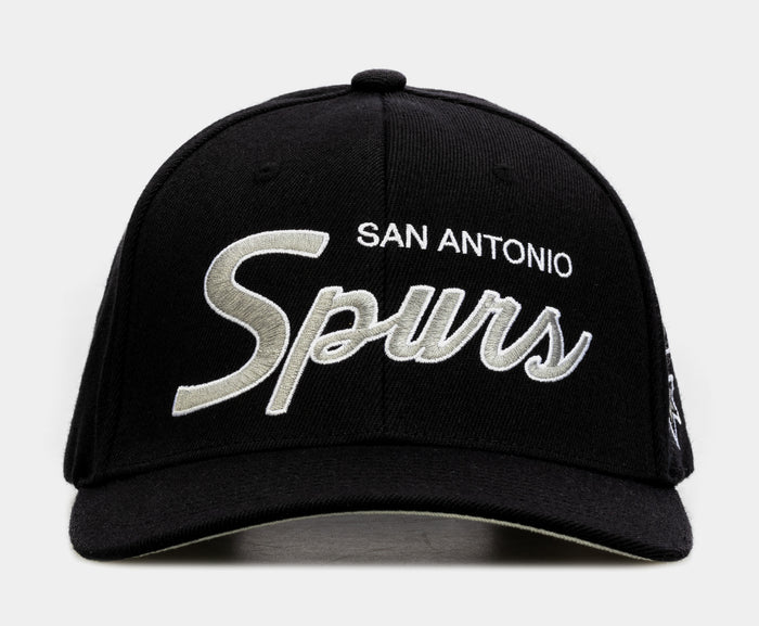 San Antonio Spurs Team Script 2.0 Mens Snapback Hat (Black)