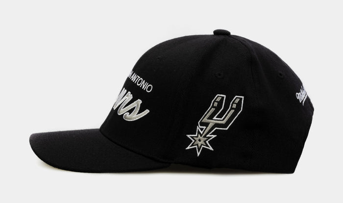 San Antonio Spurs Team Script 2.0 Mens Snapback Hat (Black)