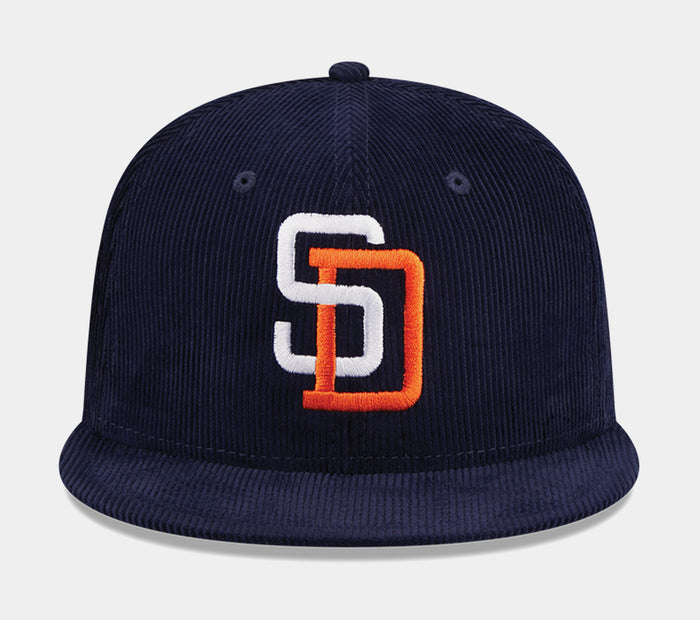 San Diego Padres Throwback Corduroy 59FIFTY Mens Hat (Navy)