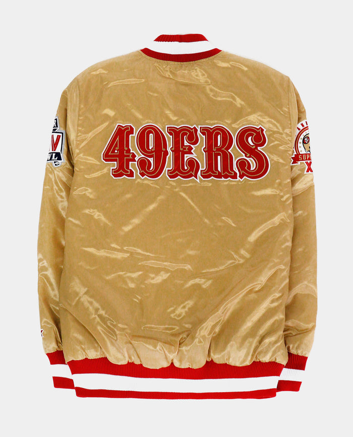 San Francisco 49ers Letterman Jacket Mens Jacket (Gold/Red)