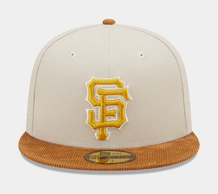 San Francisco Giants Corduroy Visor 59FIFTY Mens Fitted Hat (White/Brown)