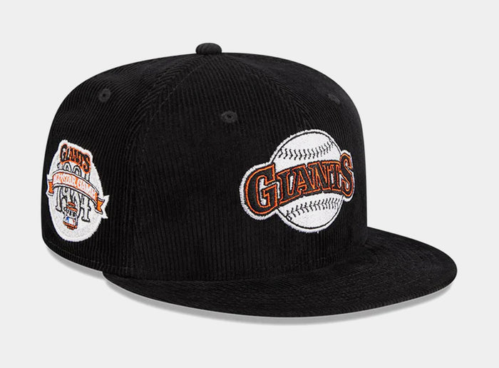 San Francisco Giants Throwback Corduroy 59FIFTY Mens Hat (Black)