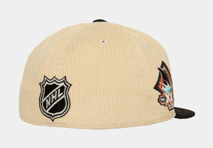 San Jose Sharks 2 Tone Team Cord Fitted Mens Hat (Neutral/Blue)