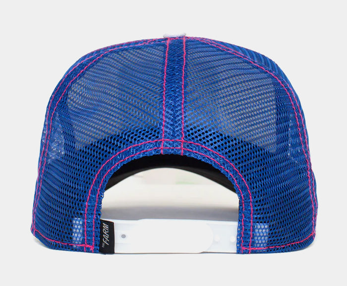 Sheep Trip Trucker Mens Hat (White/Blue)