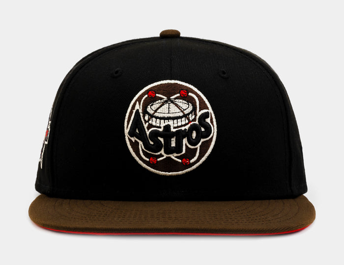 Shoe Palace Exclusive Houston Astros 59Fifty Mens Fitted Hat (Black/Brown)
