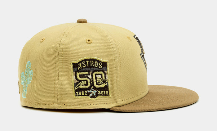 Shoe Palace Exclusive Houston Astros 59Fifty Mens Fitted Hat (Gold/Pine)
