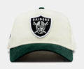 Shoe Palace Exclusive Las Vegas Raiders Chrome Corduroy 9Forty Snapback Mens Hat (Beige/Green)