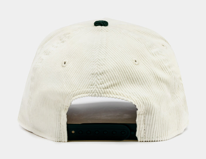 Shoe Palace Exclusive Las Vegas Raiders Chrome Corduroy 9Forty Snapback Mens Hat (Beige/Green)