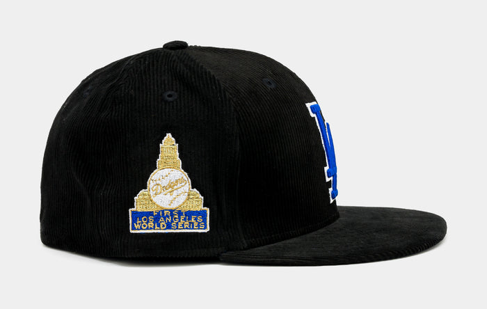 Shoe Palace Exclusive Los Angeles Dodgers Everyday Corduroy 59Fifty Fitted Mens Hat (Black/Blue)