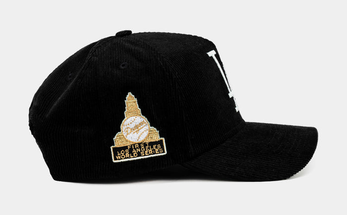 Shoe Palace Exclusive Los Angeles Dodgers Everyday Corduroy 9Forty Snapback Mens Hat (Black/White)