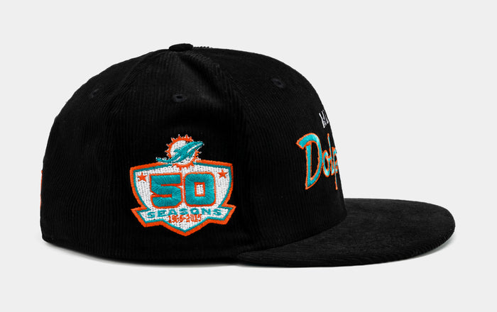 Shoe Palace Exclusive Miami Dolphins Everyday Corduroy 59Fifty Fitted Mens Hat (Black/Teal)