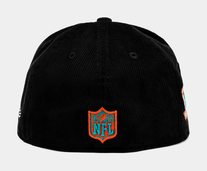 Shoe Palace Exclusive Miami Dolphins Everyday Corduroy 59Fifty Fitted Mens Hat (Black/Teal)