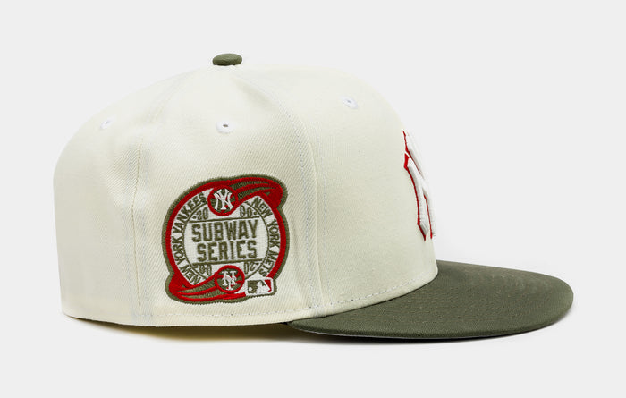 Shoe Palace Exclusive New York Yankees Chrome Olive 59Fifty Fitted Mens Hat (Beige/Olive)