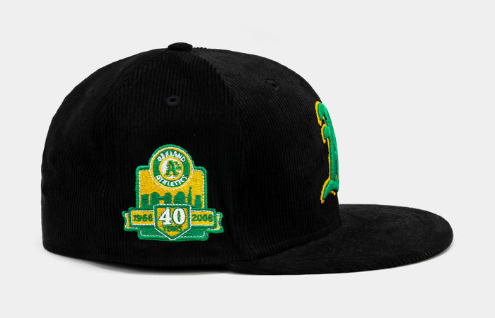 Shoe Palace Exclusive Oakland A's Everyday Cord 59Fifty Fitted Mens Hat (Black/Green)