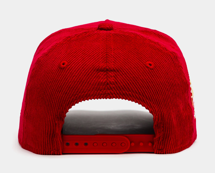 Shoe Palace Exclusive San Francisco 49ers Red Corduroy 9Forty Snapback Mens Hat (Red/Gold)