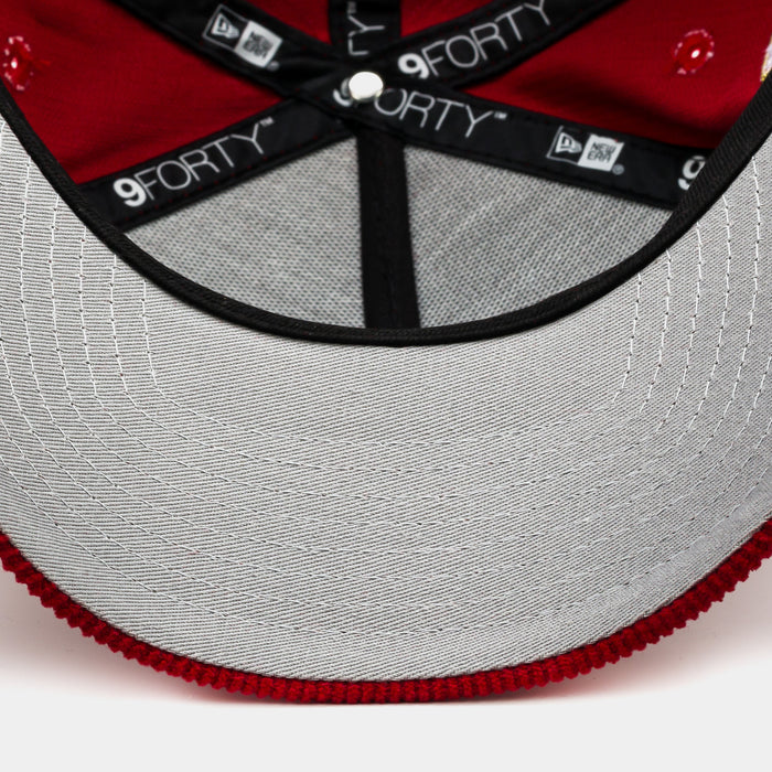 Shoe Palace Exclusive San Francisco 49ers Red Corduroy 9Forty Snapback Mens Hat (Red/Gold)