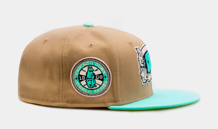 Shoe Palace Exclusive Winter Wonderland Chicago Cubs 59Fifty Mens Fitted Hat (Beige/Blue)