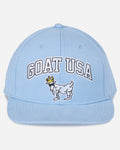 Front of carolina blue Signature Flat Brim Snapback#color_carolina-blue