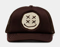Smiley Face Trucker Mens Hat (Brown)