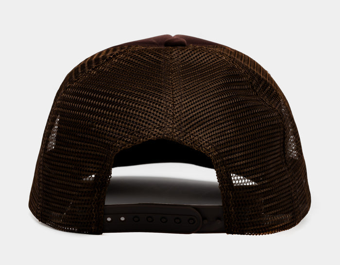 Smiley Face Trucker Mens Hat (Brown)