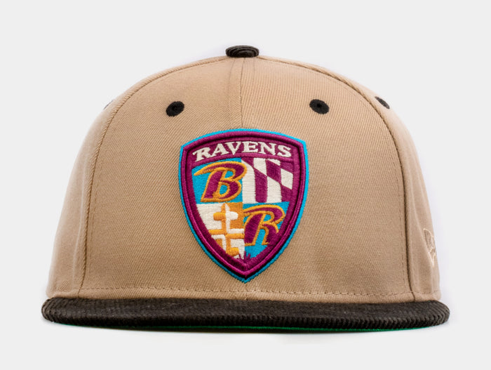 SP Exclusive Desert Sky Baltimore Ravens 59Fifty Mens Fitted Hat (Beige/Black)