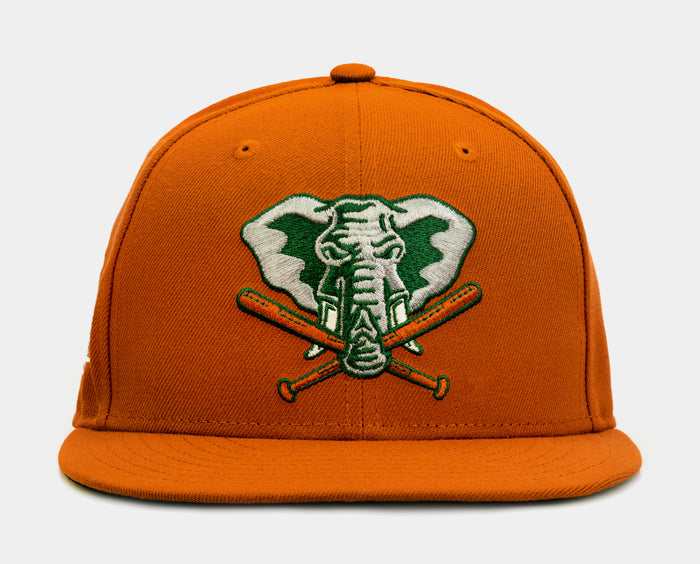 SP Exclusive Rust Oakland A's 59Fifty Mens Fitted Hat (Orange)