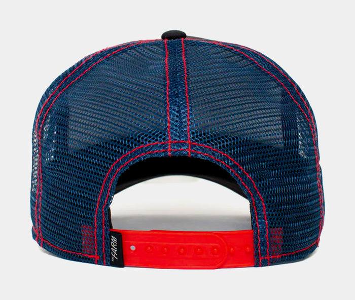 Stallion Trip Trucker Mens Hat (Black/Red)
