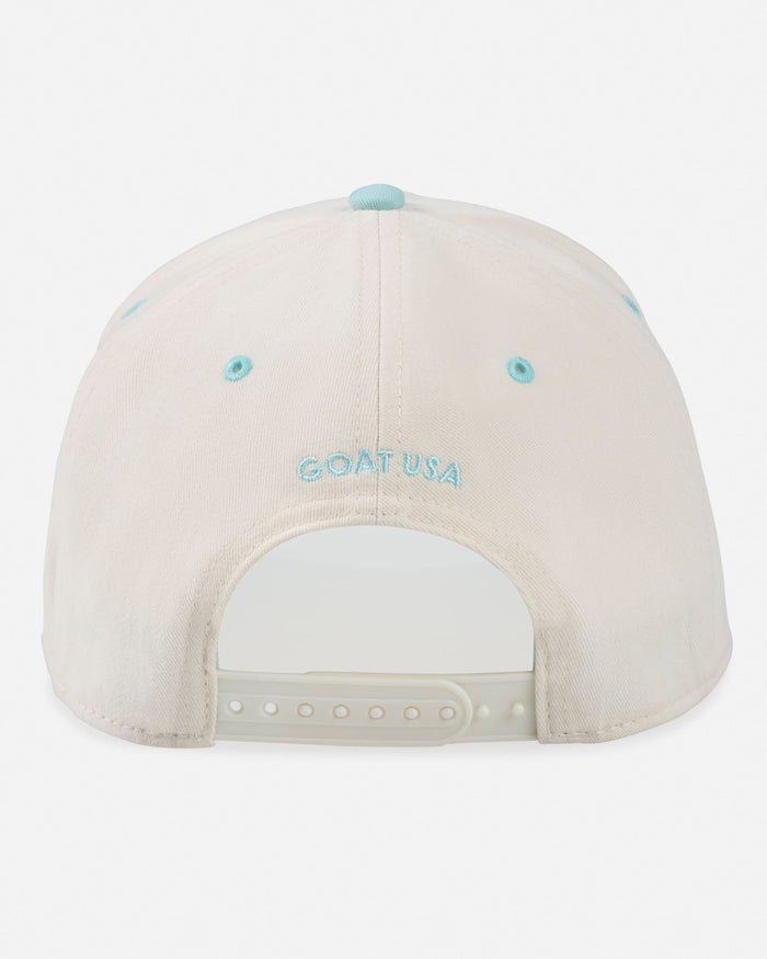 Beige cap with 'GOAT USA' logo on a white background