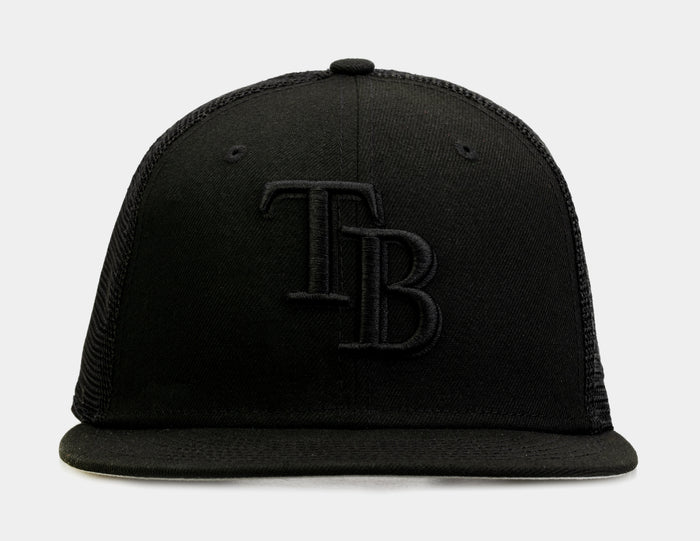 Tampa Bay Rays Blackout 9Fifty Trucker Mens Hat (Black)