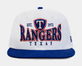 Texas Rangers Crest 9FIFTY Mens Snapback Hat (White/Blue)